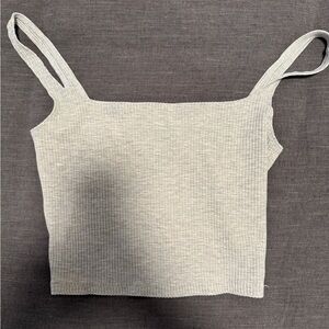 Reformation | square neck ribbed cropped tank | sz small | grey